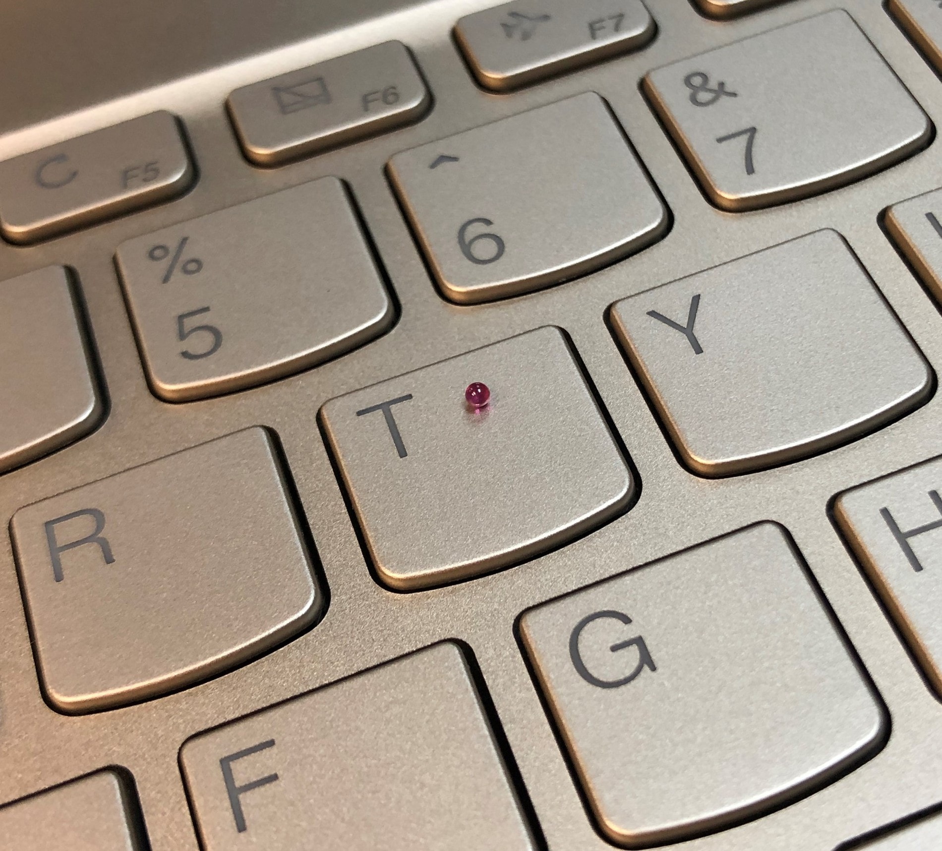 Micro Q Check Ball Tacmina Q-5 Laboratory Pump Ruby Check Ball On Keyboard To Show Super Small Size